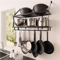 KES 30 2-Tier Pot Rack  12 Hooks  KUR215S75B