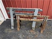4 Various Wooden Saw Horses