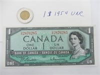 1$ 1954 UNC (jamais circulé)
