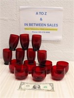 (14) RUBY RED TUMBLERS