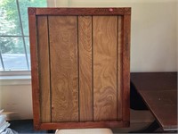 hand crafted wood frame & back, no glass