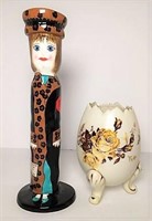Ganz Figural Vase/Candle Holder & Painted