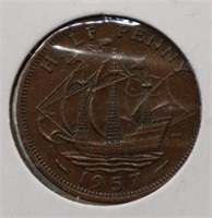 1957 Brittish Half Penny