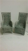 Pair of boyds bears wicker chairs
