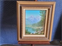 Oil On Canvas Mountain Scenery  by W Potter 16"×19