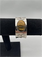 925 Sterling China 
Cuff Bracelet-
Tigers Eye-