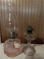 Oil Lamps, 1 missing a shade