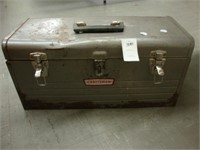 Old Craftsman toolbox with tools.