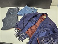 Mexico Fringed Jacket Kids Size Med., Sz. 14 Jeans