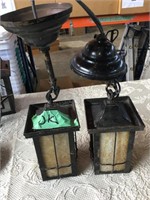Lot of 2 Small Vintage Hanging Lights