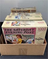 4 New 1000pc Saturday Evening Post Puzzles