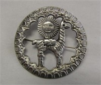 Vintage Sterling Silver Heavy Brooch