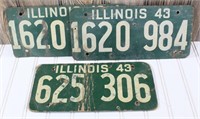 1940's Cardboard Illinois License Plates