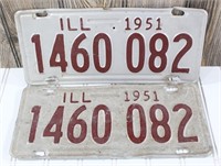 1951 Illinois License Plate Set