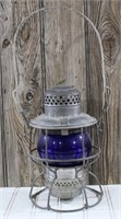 Pennyslvania Railroad Cobalt Globe Lantern