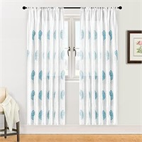 Mrtrees Leaves Embroidered Sheer Curtains 84