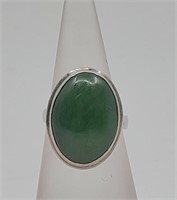 Vintage Chinese Export Jade Ring signed JL