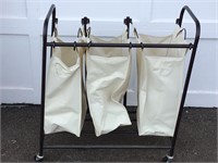 3 SECTION ROLL AROUND LAUNDRY HAMPER