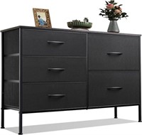 WLIVE Dresser for Bedroom with 5 Drawers-Black