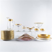 GOLD-RIMMED GLASS TABLEWARE