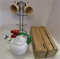 Tulip Teapot  + Cups & Cup Tree