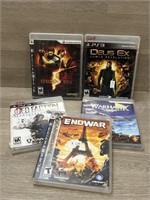 (5) PlayStation 3 Games - Red Faction; Deus EX;