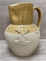 1900s Royal Doulton Relief Pitcher 10" Tall