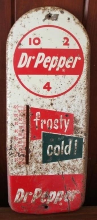 Dr. Pepper Metal Thermometer - 6.5" x 14.5"