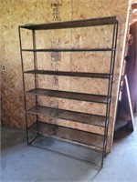 CUSTOM BUILT STEEL FRAME MESH STORAGE SHELF