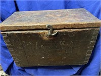 Ammo Wood  Dove Tail Box W. J. Burke LaPrairie, IL