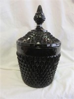 BLACK AMETHYST COVERED JAR 10"T