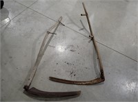 Pair of Wooden Handled Scythes