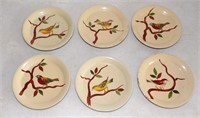 Set of 6 Japanese Lacquerware Bird Drink Coasters