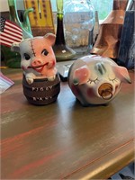 2 Vintage Piggy Banks