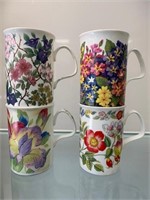 Vintage Roy Kirkham Floral Mugs X4
