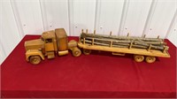 Wooden logging truck model