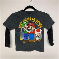 Super Mario Boys 5-6 Long Sleeve T-Shirt
