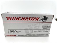 (50) Rounds 380 Auto, Winchester 95 Gr. FMJ