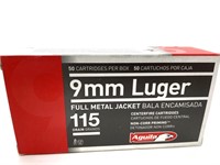 (50) Rounds 9mm Aguila 115 gr FMJ
