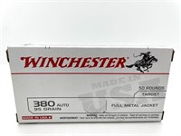 (50) Rounds.380 Auto, Winchester 95 gr FMJ