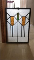 Antique Stained glass window in original frame