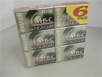 NOS Maxell VHS-C 6 Pack TC-30 Tapes