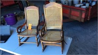 2 Lincoln child’s caned rockers