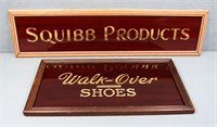 Walk-Over Shoes + Squibb Products Signs