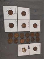 1952 D and 1952 S wheat pennies