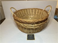 2 12" Diameter Wicker Baskets