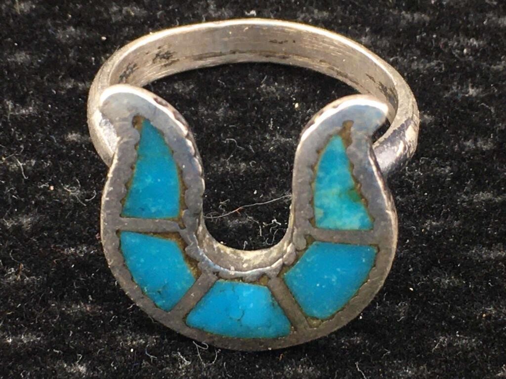 Sterling Silver Indian Horseshoe Ring with