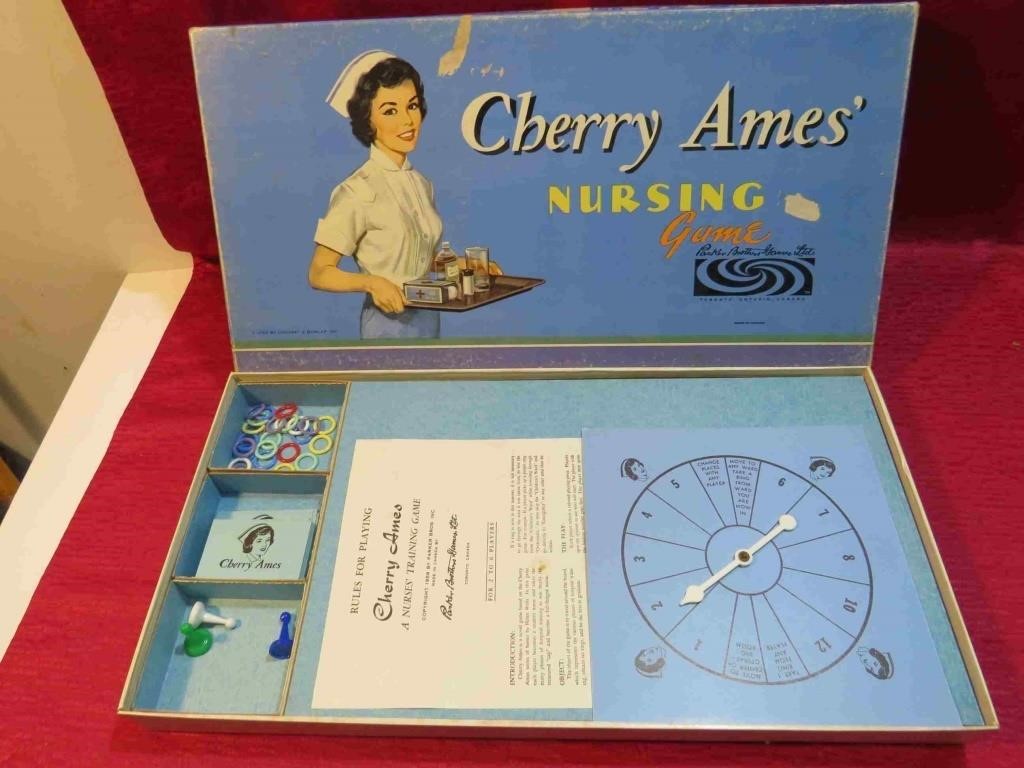 1959 Cherry Ames Nursing Board Game Vintage