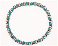 Margot De Taxco Sterling Enamel Necklace