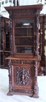 Neo Renaissance Putti Carved Oak Cabinet.